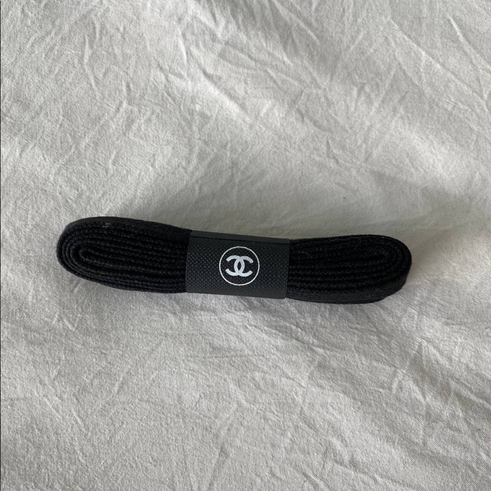 NEW CHANEL BLACK SNEAKERS SHOE LACES ONE PAIR 100% AUTHENTIC SEALED NEVER USED